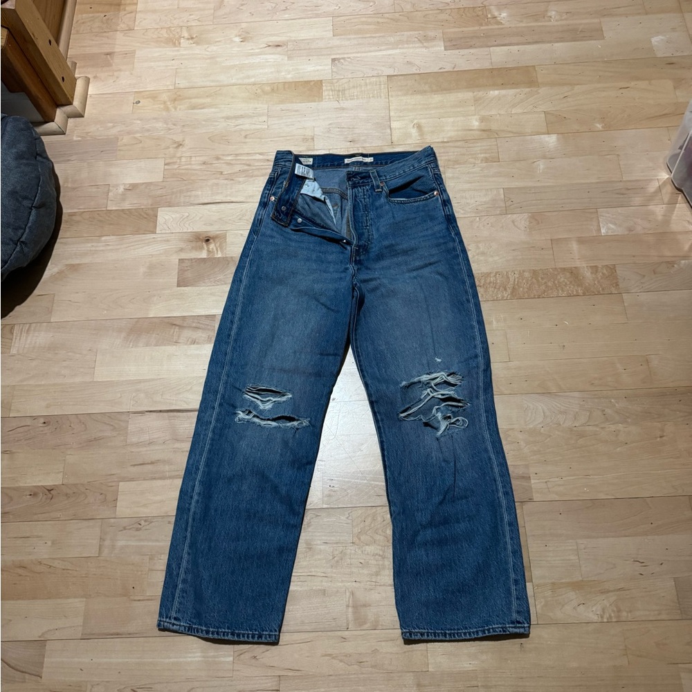 Levi's Relaxed Fit Distressed Blue Jeans